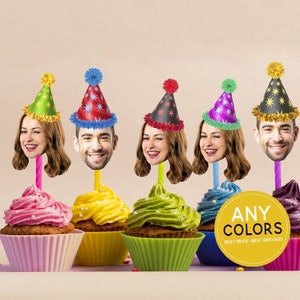 Topper per cupcake con volto personalizzato, topper per cupcake divertente, topper per cupcake di compleanno per adulti, regalo per il 30° compleanno per lui, decorazioni per il 30° compleanno