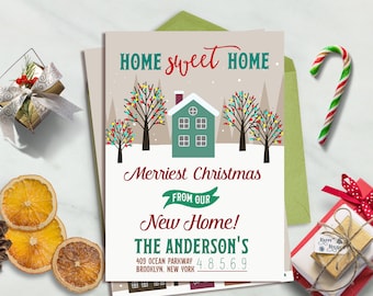 Moving Announcement, Christmas Moving Card, New Home Announcement, Moving Card, Moving announcement printable, New Home Christmas Card