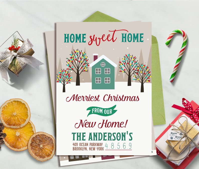 Moving Announcement Christmas Moving Card New Home Etsy