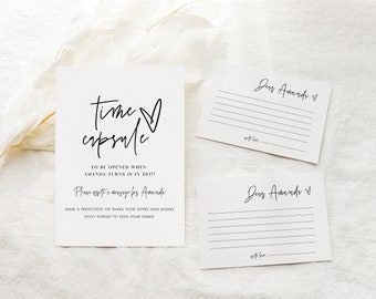 Ellia | Time Capsule First Birthday, Editable Time Capsule Birthday, Modern Time Capsule Sign, Time Capsule Cards, Time Capsule Baby Shower,