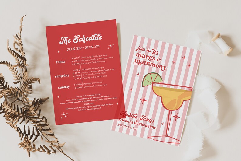 Margs and Matrimony Bachelorette Invite, Margarita and Matrimony ...