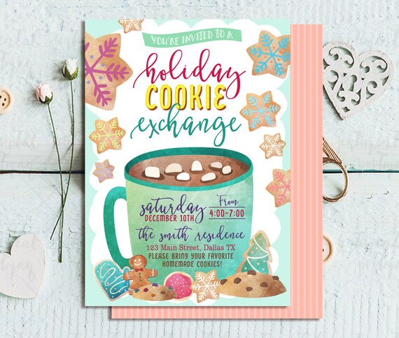 Cookie Exchange Invitation Holiday Cookie Exchange Cookie | Etsy