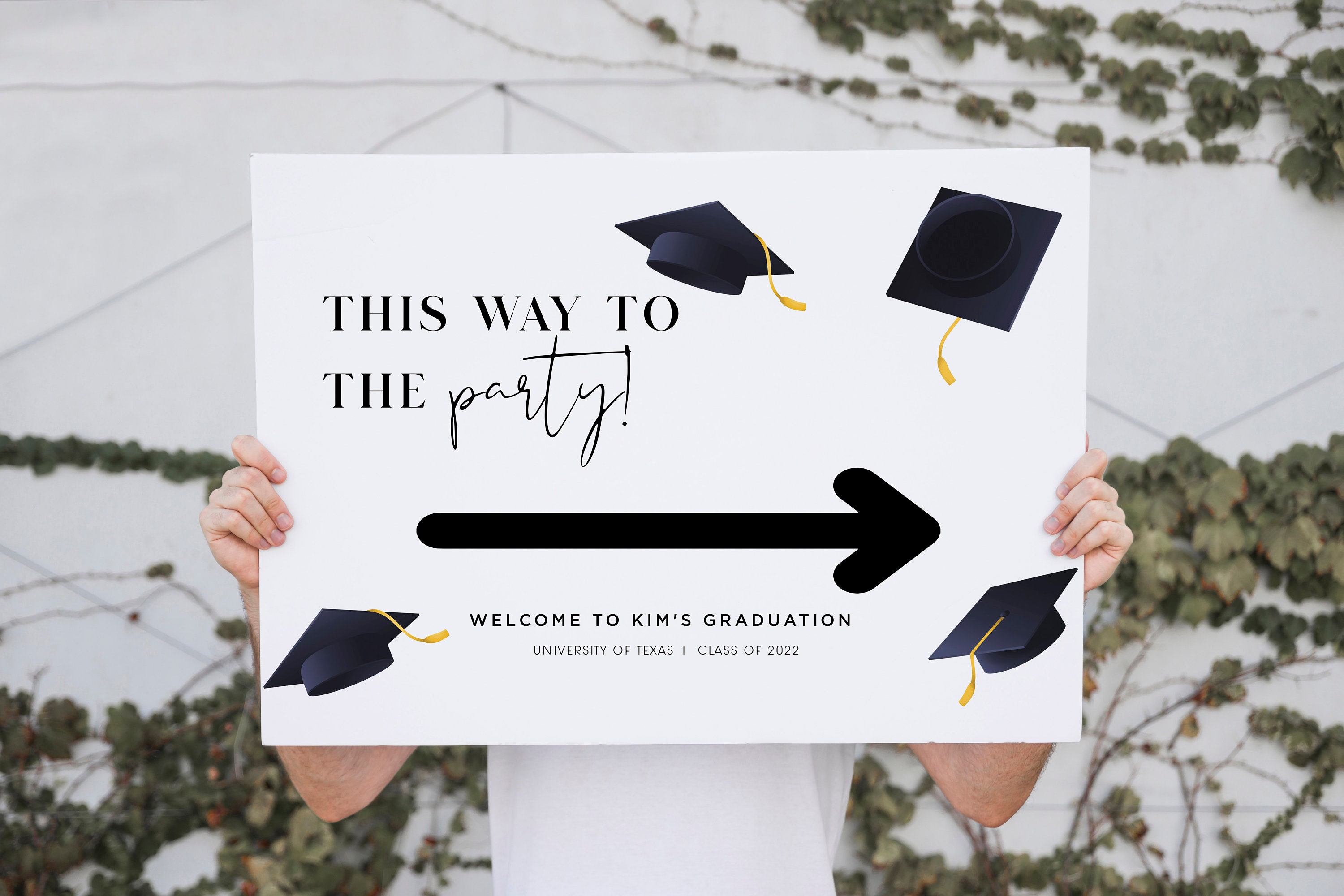 This Way to the Graduation Party, Modern Graduation Welcome Sign ...