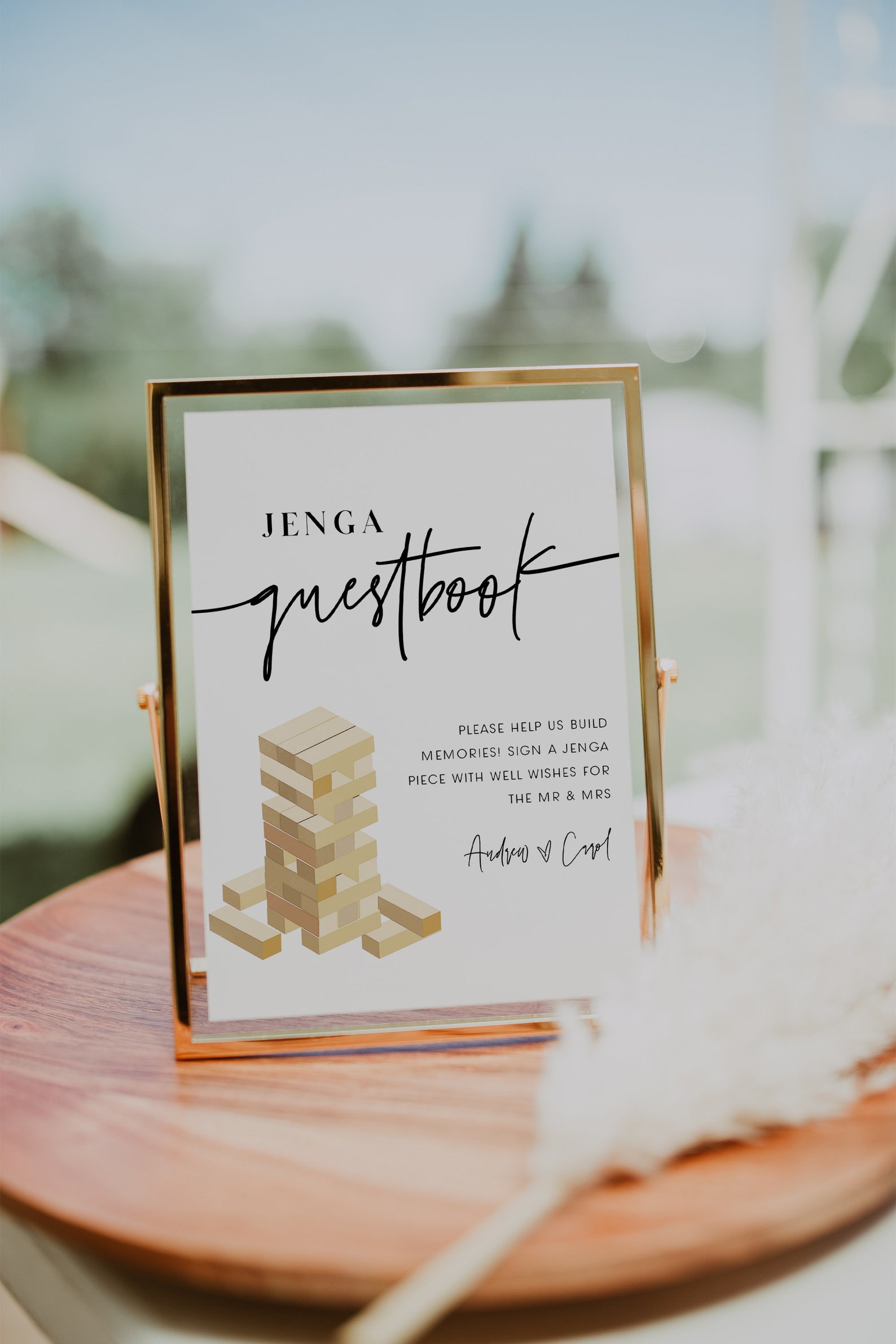 Ellia Jenga Guestbook Sign Jenga Guest Book Sign Modern - Etsy