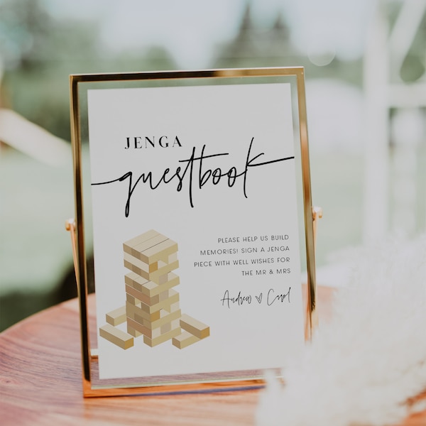 Jenga Guest Book Etsy