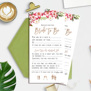 Hochzeit Rat Karten, Floral Brautparty Ratschlag Karte, Rat für die Braut, Brautparty Mad Libs, Floral Mad lib Ratschlag Karten