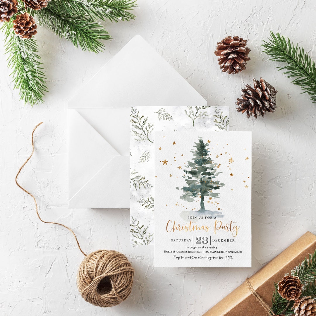 Printable Holiday Party Invitation - Company Holiday Party - Instant ...