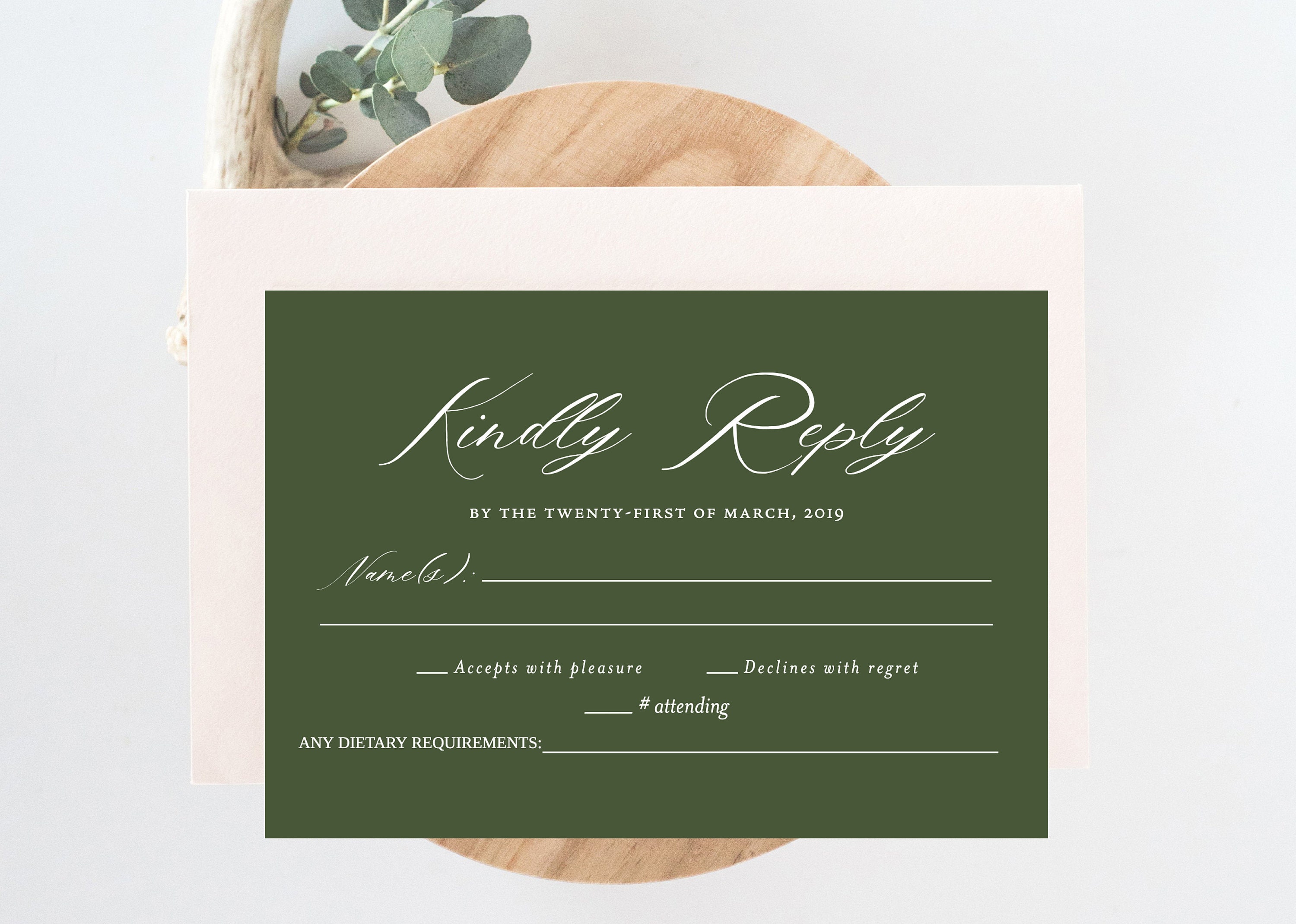 Calligraphy Wedding Invitation Template Elegant Wedding | Etsy