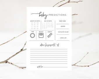 Baby Predictions and Advice Template, Baby Shower Games Printable, Fun Activity Baby Shower Games, Baby Shower Advice Game, Baby Shower DIY