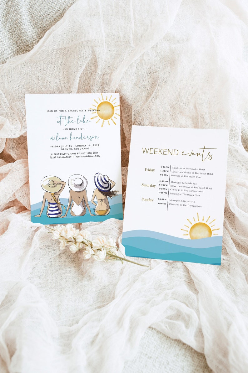 Beach Bachelorette Itinerary Template Lake Bachelorette Etsy Beach Bachelorette Itinerary Template Lake Bachelorette Etsy