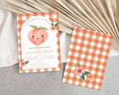 A Little Peach is on the Way Baby Shower Invite, Peach Baby Shower Invitation, Summer Girl Baby Shower, Fully Editable Printable