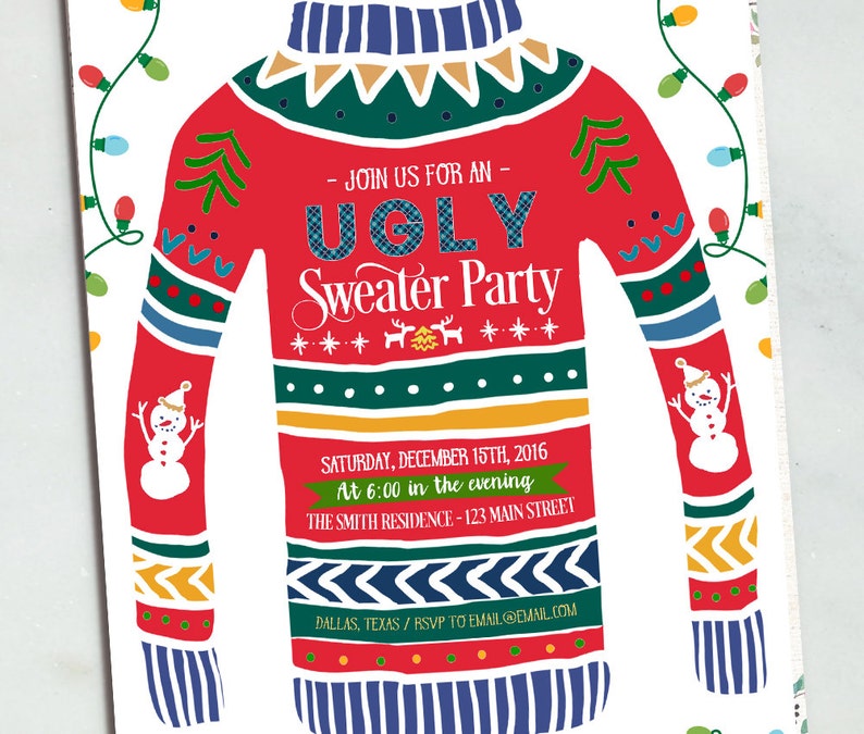 Ugly Sweater Invitation Ugly Sweater Party Invitation Etsy