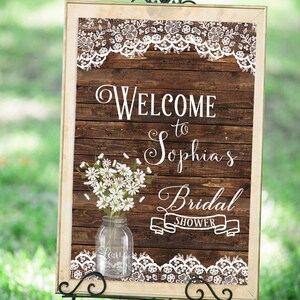 Wedding Welcome Sign, Bridal Shower Welcome Sign, Bridal shower sign Printable, Rustic Welcome Sign, Bridal Shower Decor image 2