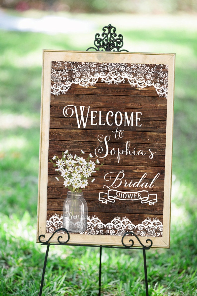 Wedding Welcome Sign, Bridal Shower Welcome Sign, Bridal shower sign Printable, Rustic Welcome Sign, Bridal Shower Decor image 2