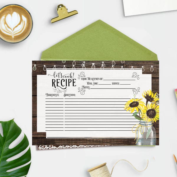 Mason Jar Recipe Cards - Etsy