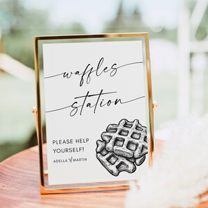 Wedding Waffle Station Sign, Waffles Station Sign Printable, Wedding ...