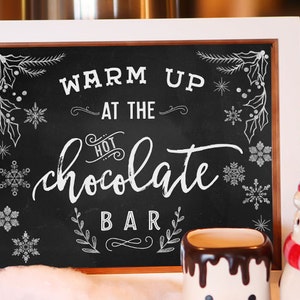 Hot Chocolate Bar sign, Hot Cocoa Bar Sign, Winter Hot Chocolate Bar Kit, Hot Cocoa Bar Kit, Sign, Cup Tags, Labels/ INSTANT DOWNLOAD