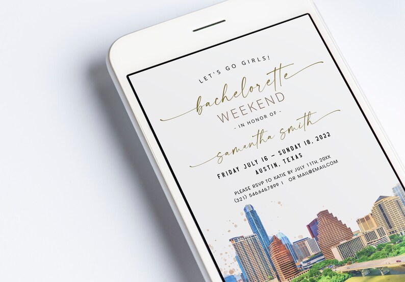 Austin Texas Bachelorette Invitation & Itinerary Template Etsy