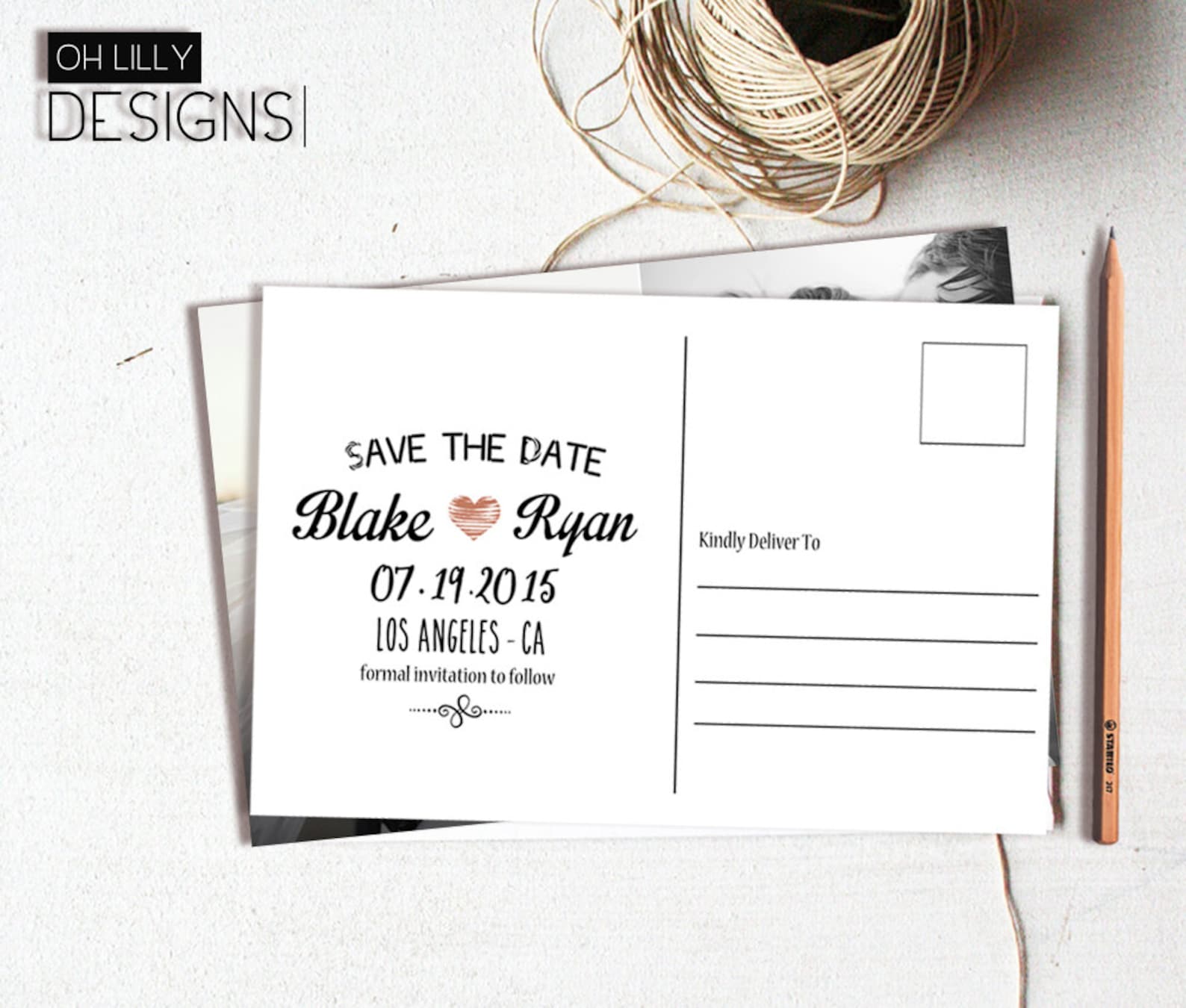 Save the Date Postcard Printable Save the Date Postcard Save | Etsy