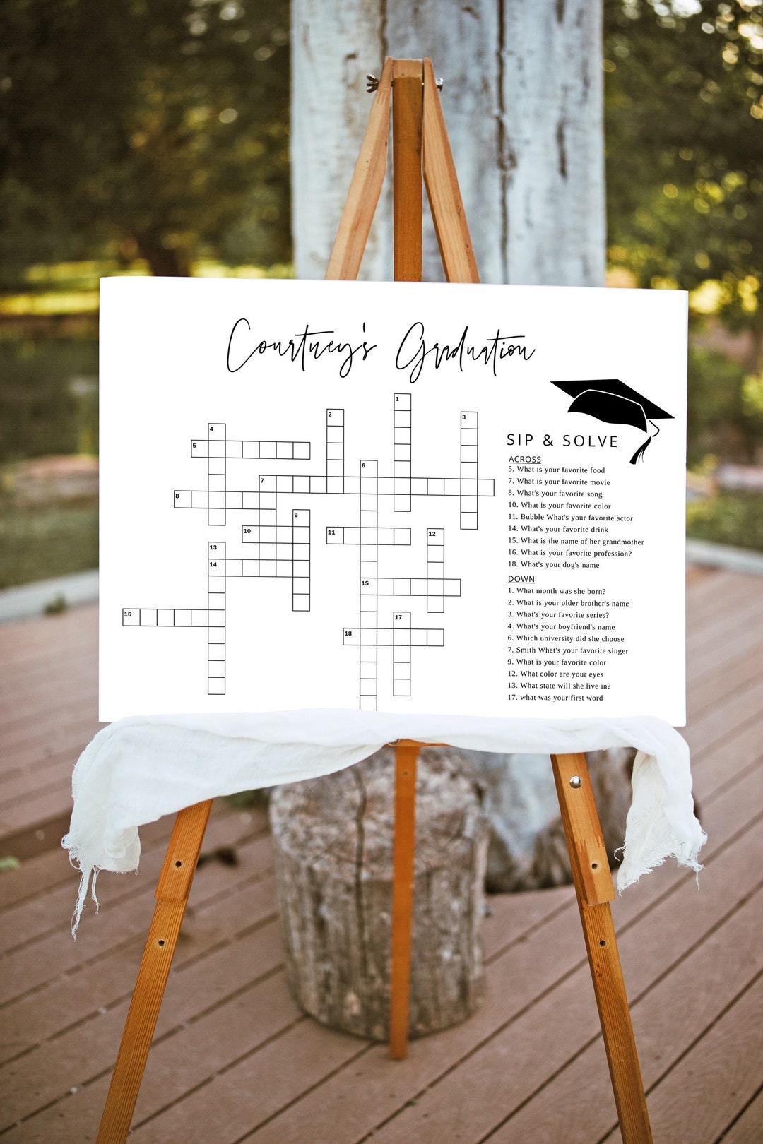 Graduation Crossword Puzzle Printable, Graduation Party Games Printable,  2023 Graduation Decorations, Graduation Table Signs Printable DIY - Etsy  Norway