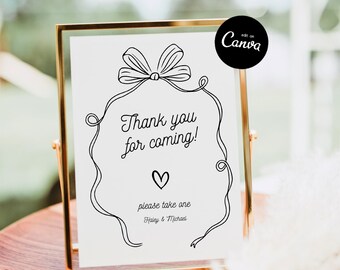 Hand drawn Thank You Favors Sign Printable, Modern Minimalist Wedding Sign, Baby Shower Sign, Bridal Shower Sign, Retirement Party