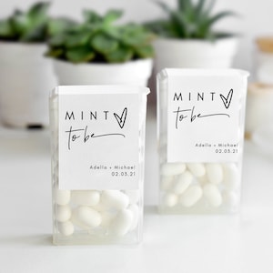 Mint to Be Label Template, Minimalist Wedding or Bridal Shower Mint Favor Sticker, Tic Tac Wraparound,  Instant Download, 100% Editable
