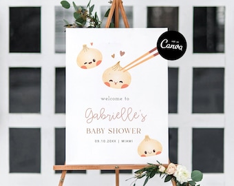 Dumpling Baby Shower Welcome Sign Printable, Dumpling Bao Birthday Welcome Sign, Little Dumpling Baby Shower Welcome Decor, Bao Baby Shower