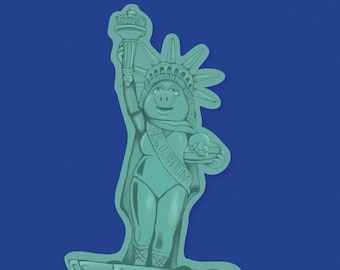 Miss Piggy Lady Liberty Aufkleber - MuppetVision Aufkleber - Matter Vinyl Aufkleber