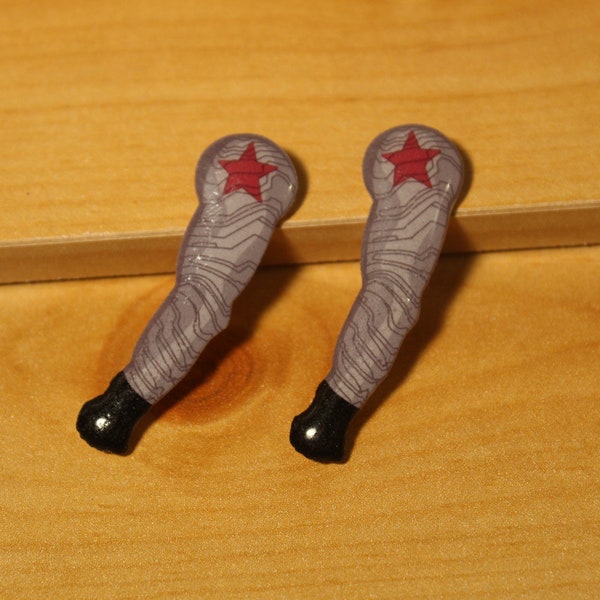 Winter Soldier Earrings - Bucky Barnes Earrings - Bucky Arm Earrings