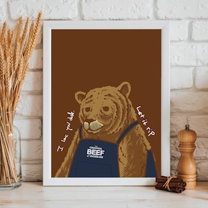 Let It Rip Print - Bear Print - Art Print - Wall Art -  Matte Paper Print - Free Shipping