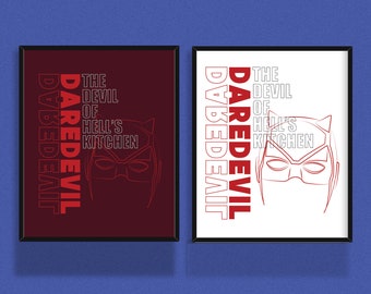 Daredevil Print - Matt Murdock Print - Art Print - Wall Art -  Matte Paper Print - Free Shipping
