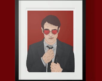 Daredevil Print - Matt Murdock Print - Art Print - Wall Art -  Matte Paper Print