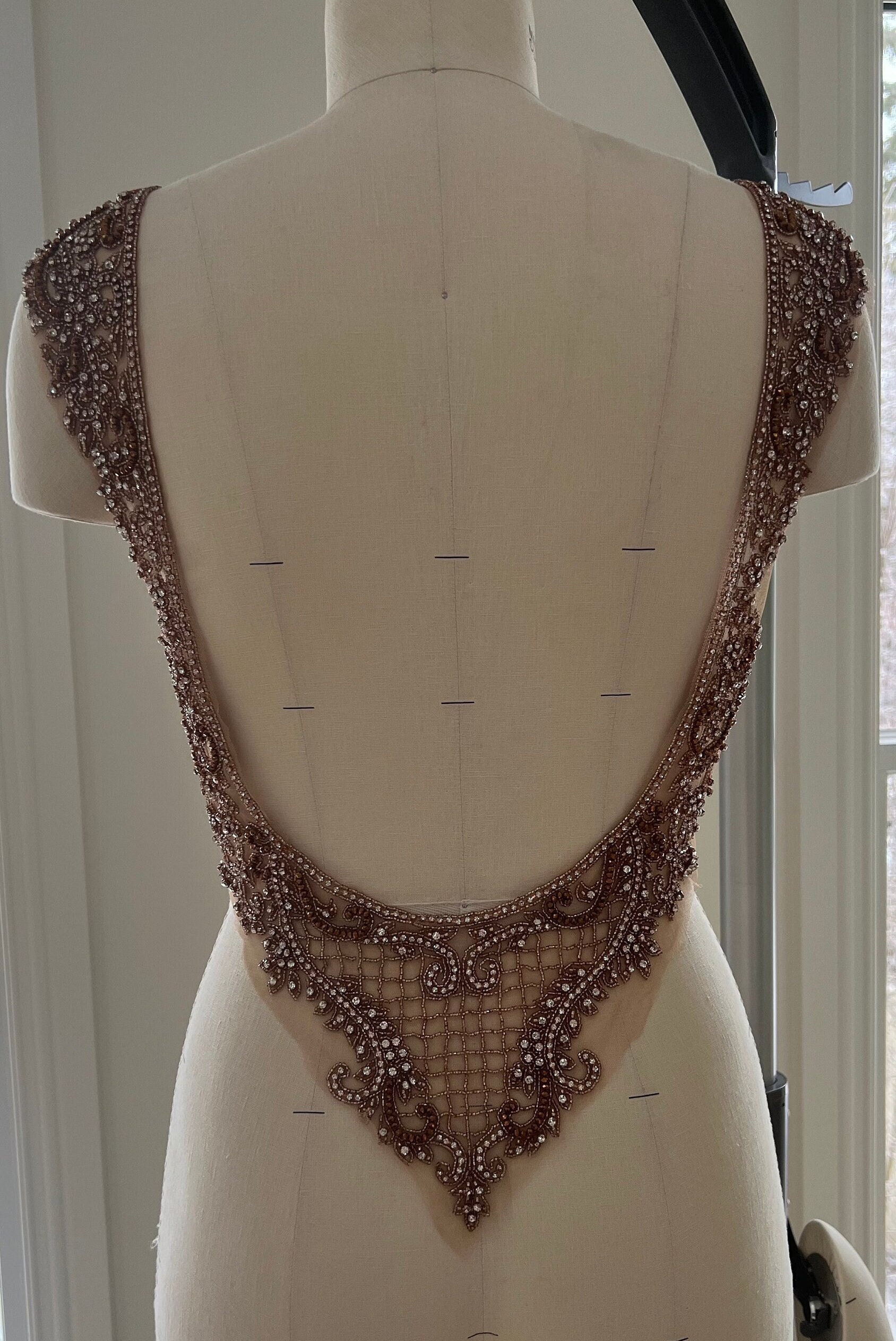 Copper Crystal Beaded Backless Applique