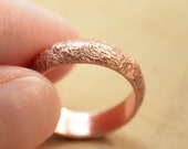 Wild Copper men ring, Cave immitation texture, 7 years together anniversary gift , Masculine Celtic style band, Promise thin ring for Him