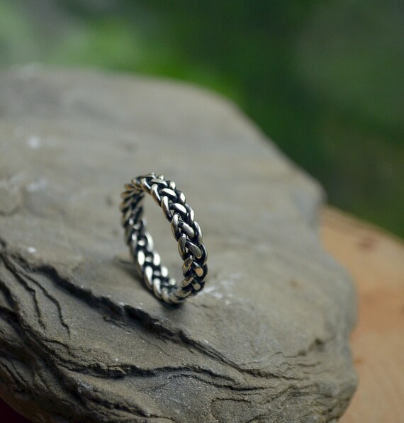 4 Straps Braid Silver 925 Ring Big Finger Ring for Him Etsy