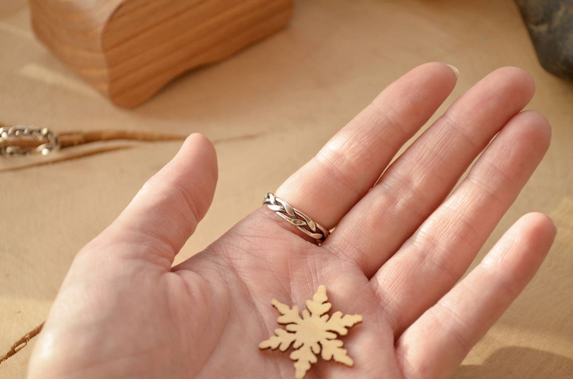 Braids Silver Ring Big Finger Ring for Him Pagan Promise Etsy
