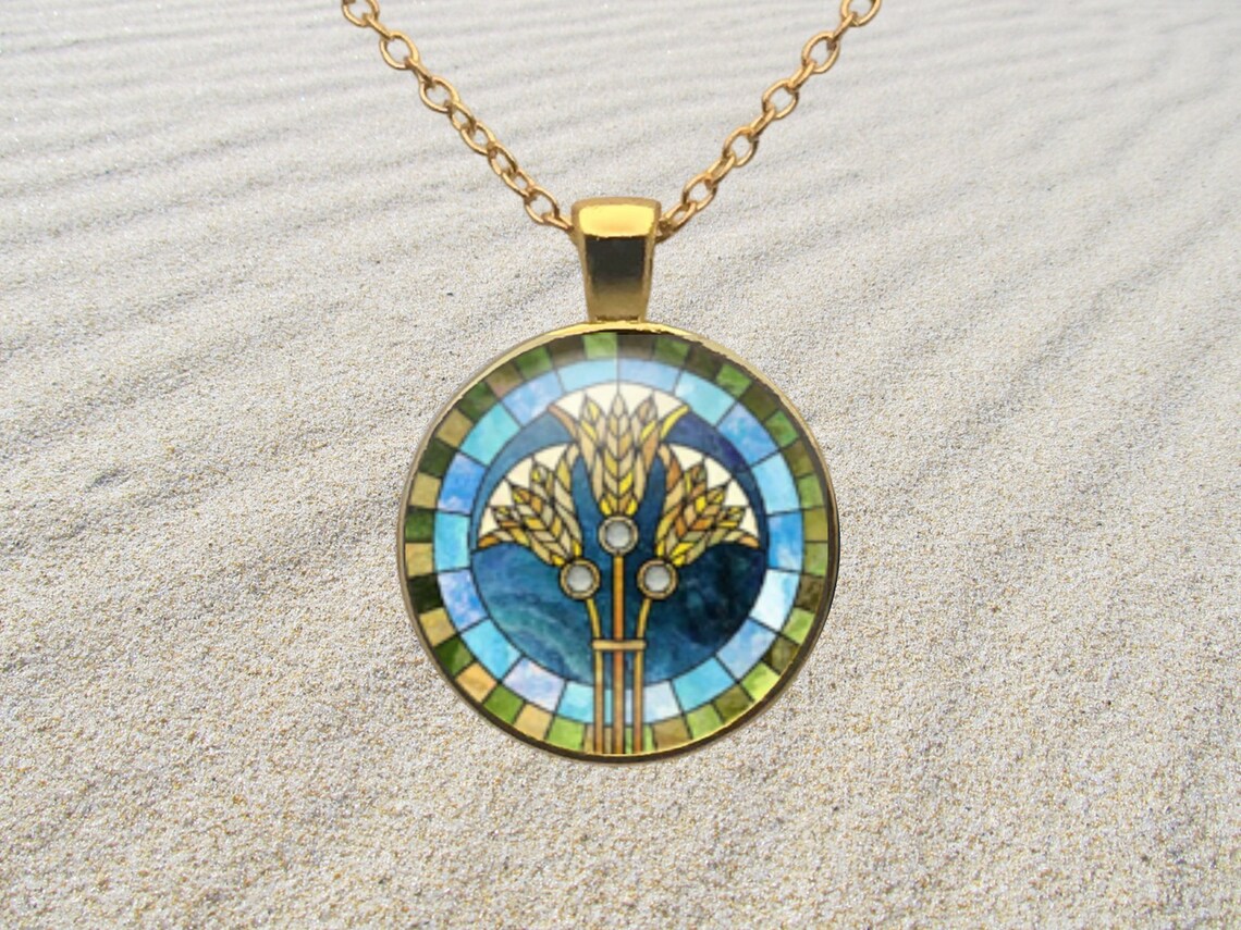 Image Necklace of Stained Glass Stained Glass Image Pendant Etsy