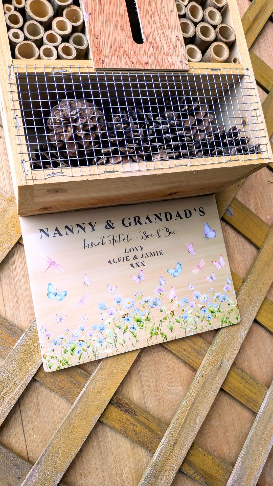 Personalised Insect Hotel & Bee N Bee - Butterfly Design - Etsy
