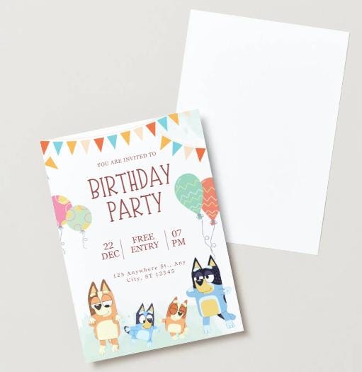 Bluey Invite with Photo Option