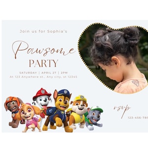 Digitale Geburtstagseinladung mit Foto | Sofortdownload | Bearbeitbares personalisiertes Foto | DIY Kindergeburtstag einladen | Druckbare Karte