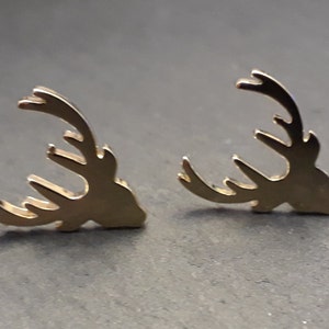 Stag Head Stud Earrings , Adorable Stag Head Stud Earrings , Jewellery , Accessories , Silver or Gold