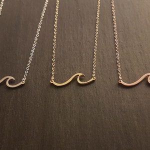 Simple Wave Necklace , Chain Necklace , Gold , Rose Gold , Silver , Accessories , Gift, Jewellery, Jewelry, Accessory, Summer Jewels