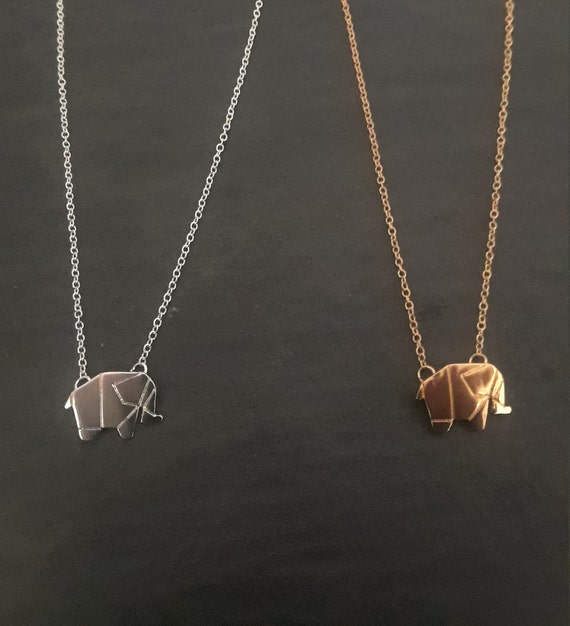 origami elephant necklace