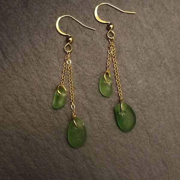 Verre De Mer Vert - Bijou Artisanal Naturel Et Unique, Neuf