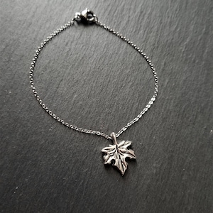 Silber Maple Leaf Armband oder Fußkette, Schmuck, Schmuck, Silber, Gold, Kanada, Kette, Geschenk, Accessoires, Accessoire, Fußkette, Armband, Blatt