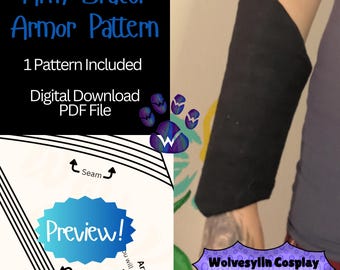 Patrón de brazalete: plantilla de fantasía para disfraz de guerrero de cosplay con armadura, ideal para usar en juegos de rol en vivo y ferias renacentistas (archivo PDF).