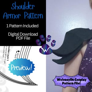 Pauldron Armor Pattern Shoulder eva foam template used for to make a cosplay costume - PDF file download