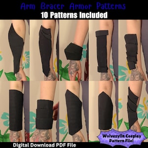 Arm Bracer Patterns - 10 Patterns - DIY Cosplay crafting template you can use with Eva Foam to create your own costumes - PDF File