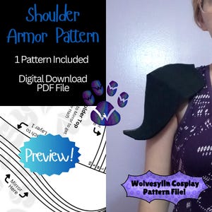 Shoulder Armor Pattern - 1 design included - Pauldron template you can use with Eva foam to make a cosplay costume - PDF