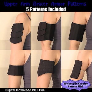 Upper Arm Bracer Armor Patterns DIY crafting template for making cosplay costumes you can use with eva foam - PDF File
